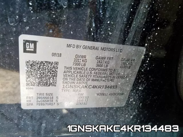 1GNSKAKC4KR134483 фото 2