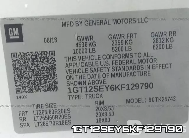 1GT12SEY6KF129790 фото 8
