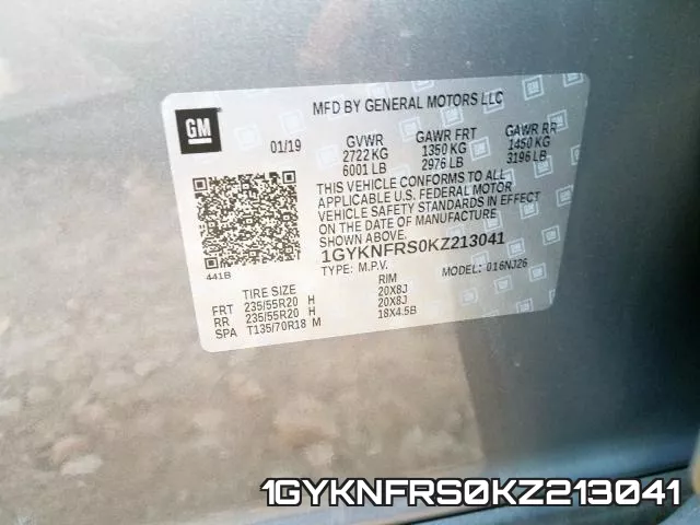 1GYKNFRS0KZ213041 фото 2