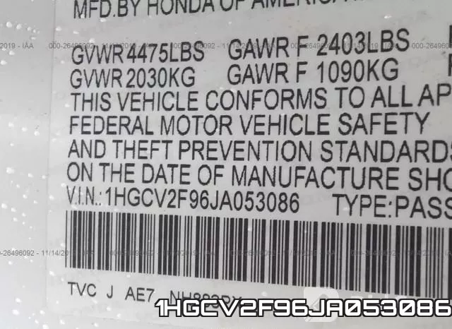 1HGCV2F96JA053086 фото 6