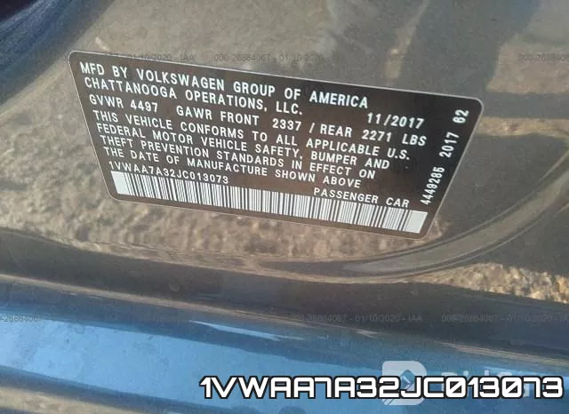 1VWAA7A32JC013073 фото 5