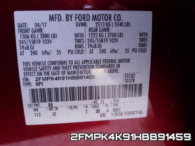 2FMPK4K91HBB91459 фото 2
