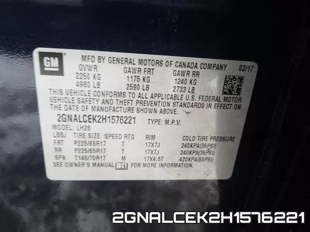 2GNALCEK2H1576221 фото 2