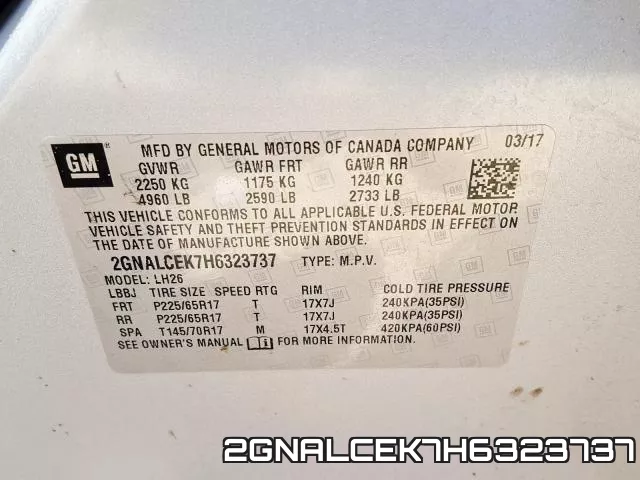 2GNALCEK7H6323737 фото 2