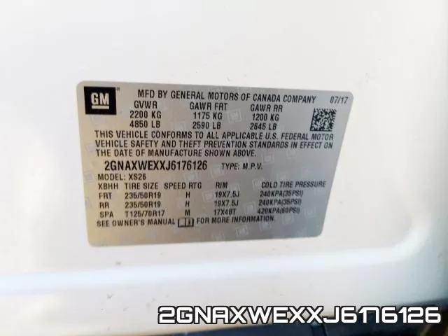 2GNAXWEXXJ6176126 фото 2