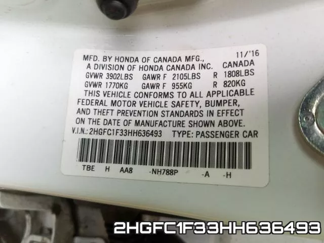 2HGFC1F33HH636493 фото 2