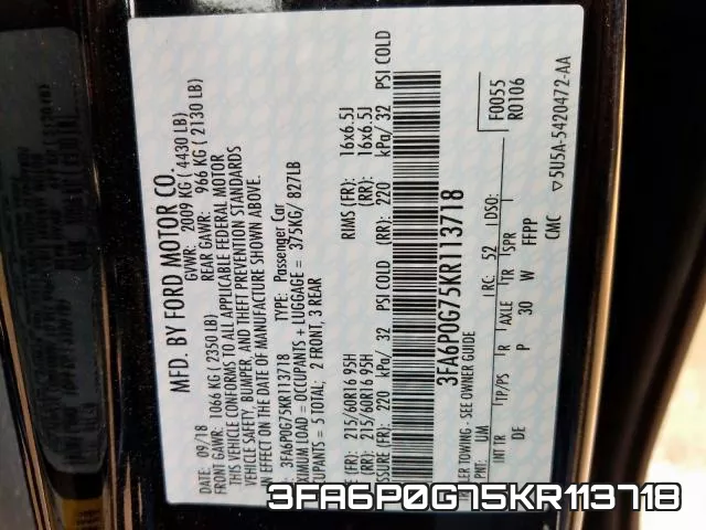 3FA6P0G75KR113718 фото 2