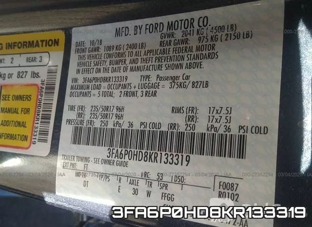 3FA6P0HD8KR133319 фото 5