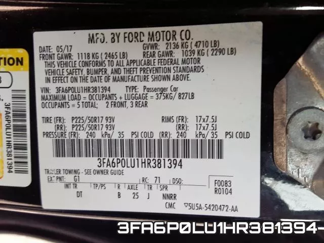 3FA6P0LU1HR381394 фото 2
