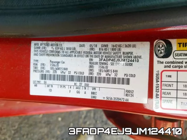 3FADP4EJ9JM124410 фото 2