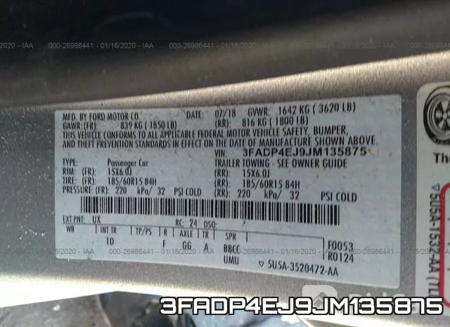 3FADP4EJ9JM135875 фото 9