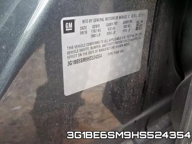 3G1BE6SM9HS524354 фото 2