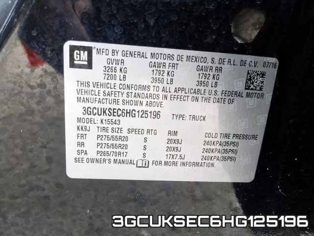 3GCUKSEC6HG125196 фото 2
