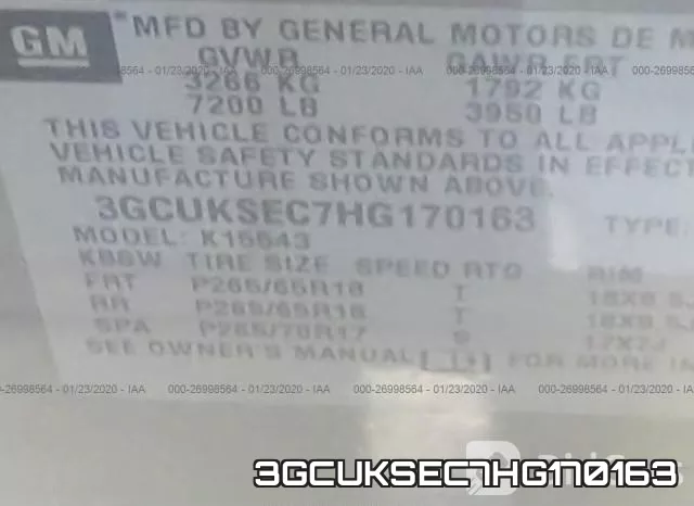 3GCUKSEC7HG170163 фото 8