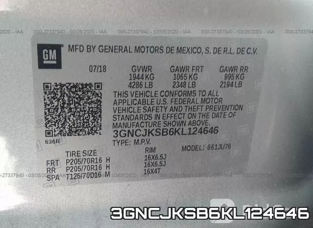 3GNCJKSB6KL124646 фото 6