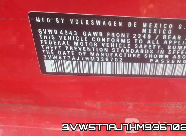 3VW5T7AJ7HM336702 фото 9