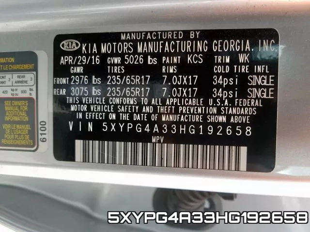 5XYPG4A33HG192658 фото 2