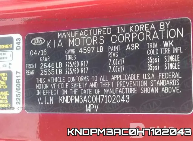 KNDPM3AC0H7102043 фото 6