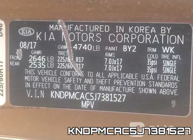 KNDPMCAC5J7381527 фото 8