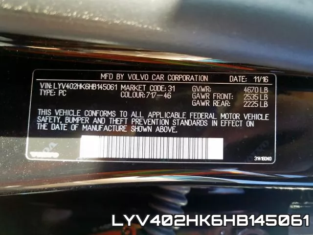 LYV402HK6HB145061 фото 2