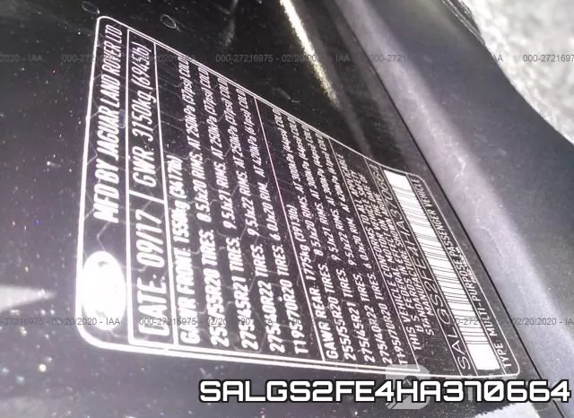 SALGS2FE4HA370664 фото 6