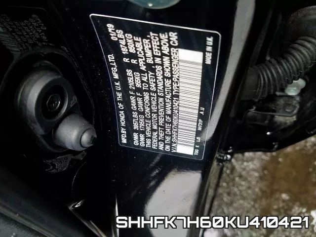 SHHFK7H60KU410421 фото 2