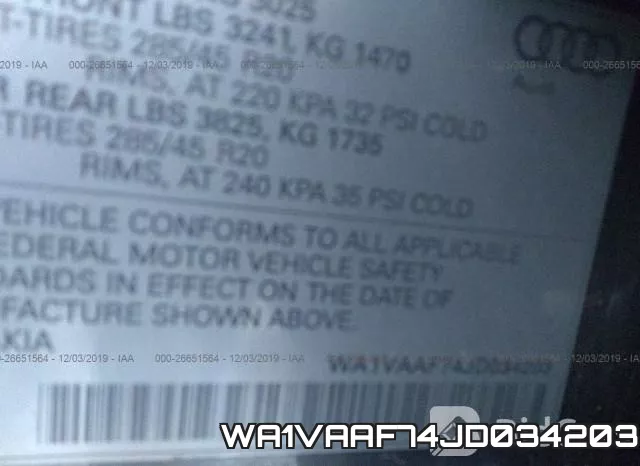 WA1VAAF74JD034203 фото 7
