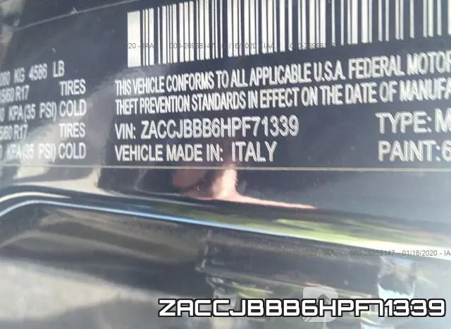 ZACCJBBB6HPF71339 фото 9