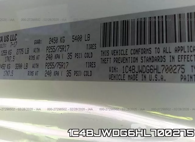 1C4BJWDG6HL700275 фото 7