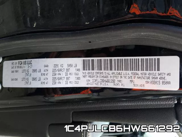 1C4PJLCB6HW661292 фото 2