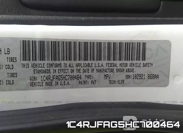 1C4RJFAG5HC700464 фото 8