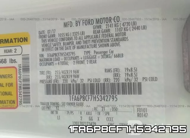 1FA6P8CF7H5342795 фото 8