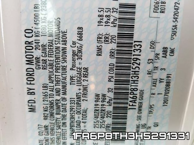1FA6P8TH3H5291331 фото 2