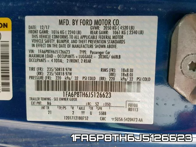 1FA6P8TH6J5126623 фото 2