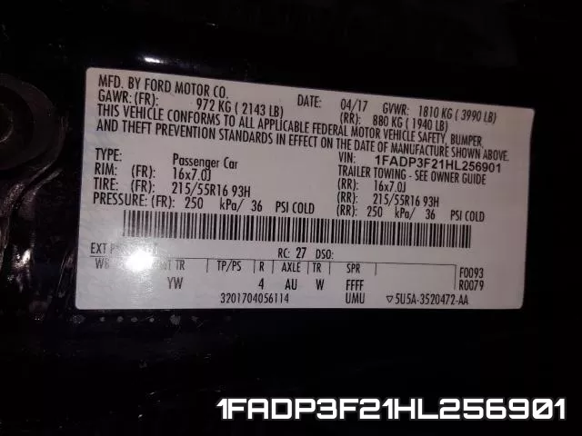 1FADP3F21HL256901 фото 2