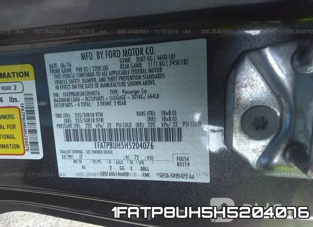 1FATP8UH5H5204076 фото 8