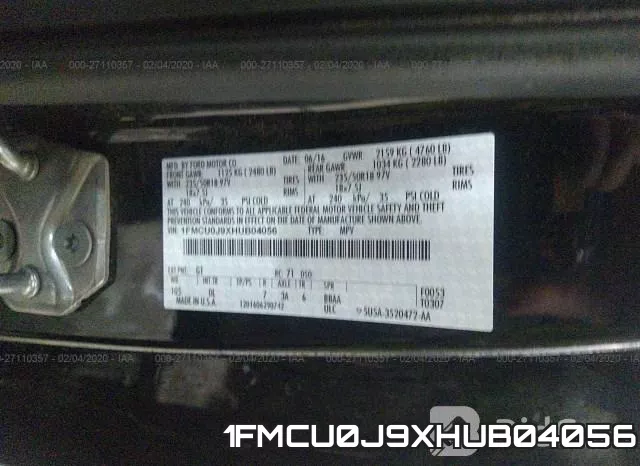1FMCU0J9XHUB04056 фото 8