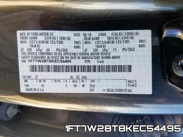 1FT7W2BT8KEC54495 фото 2