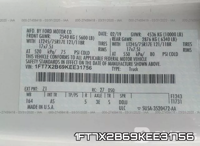 1FT7X2B69KEE31756 фото 8