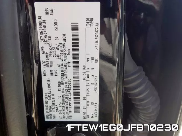 1FTEW1EG0JFB70230 фото 2