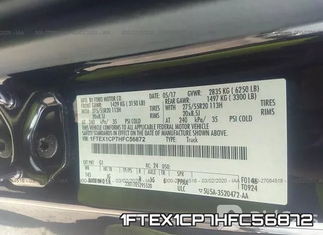 1FTEX1CP7HFC56872 фото 9