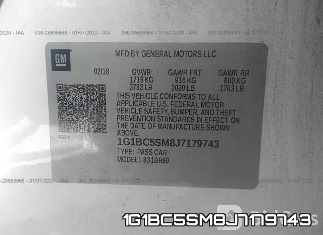 1G1BC5SM8J7179743 фото 8