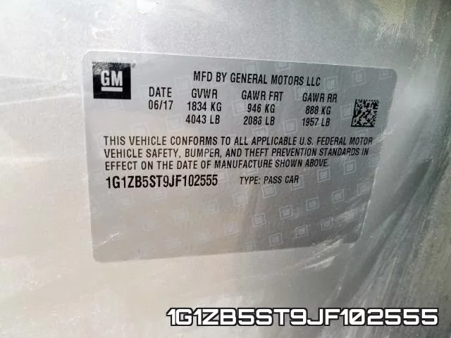 1G1ZB5ST9JF102555 фото 2