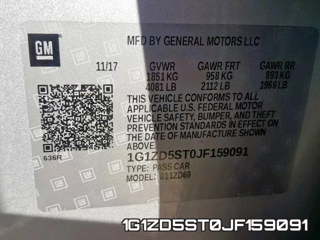 1G1ZD5ST0JF159091 фото 2