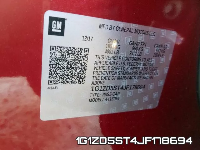 1G1ZD5ST4JF178694 фото 2