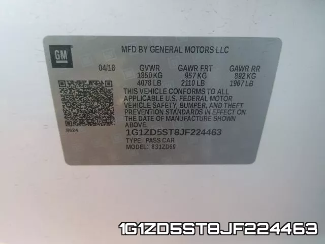 1G1ZD5ST8JF224463 фото 2