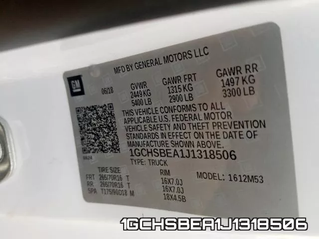 1GCHSBEA1J1318506 фото 2