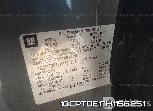 1GCPTDE17H1156251 фото 8
