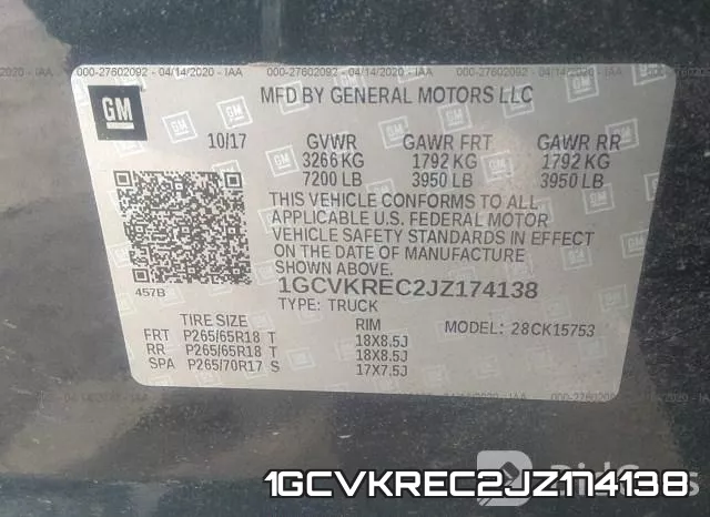 1GCVKREC2JZ174138 фото 7