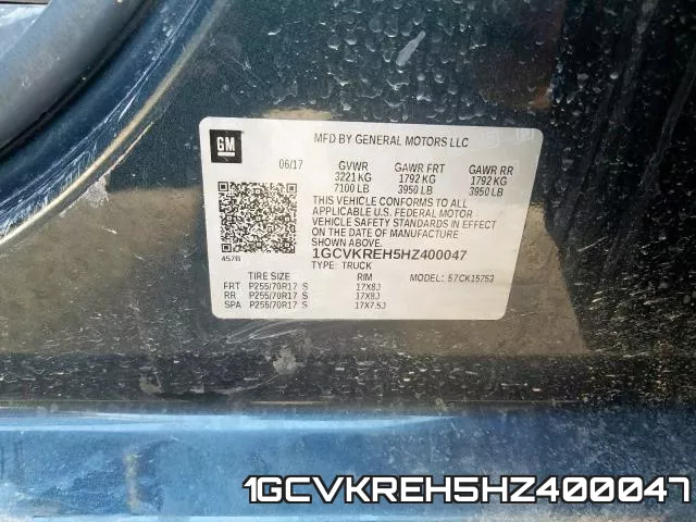 1GCVKREH5HZ400047 фото 2